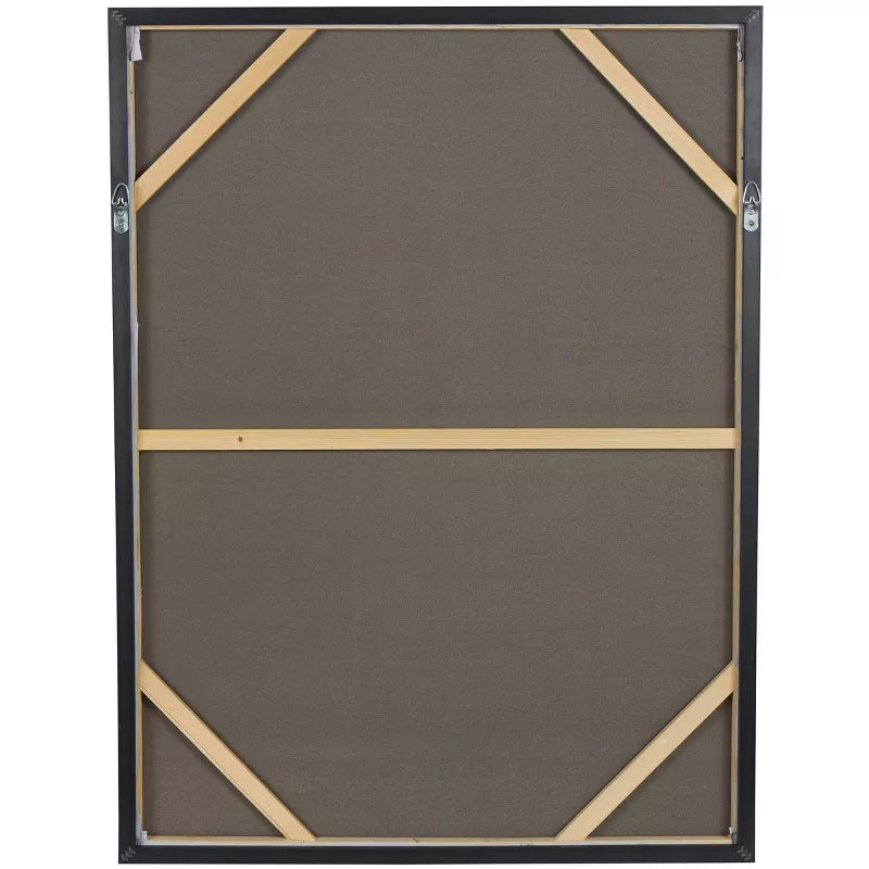 Dark gray bulletin board with gold trim on a white background