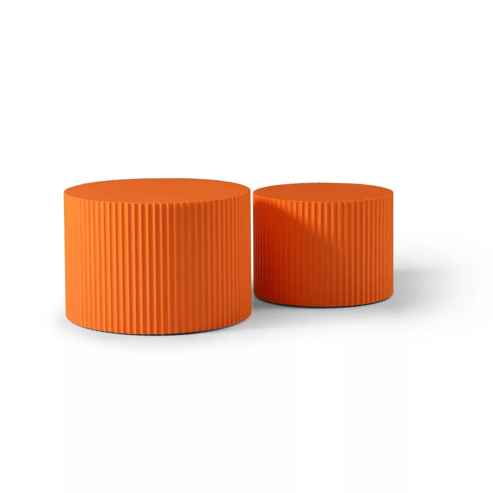 Close-up of an orange textured container with a clear lid on a light background orange