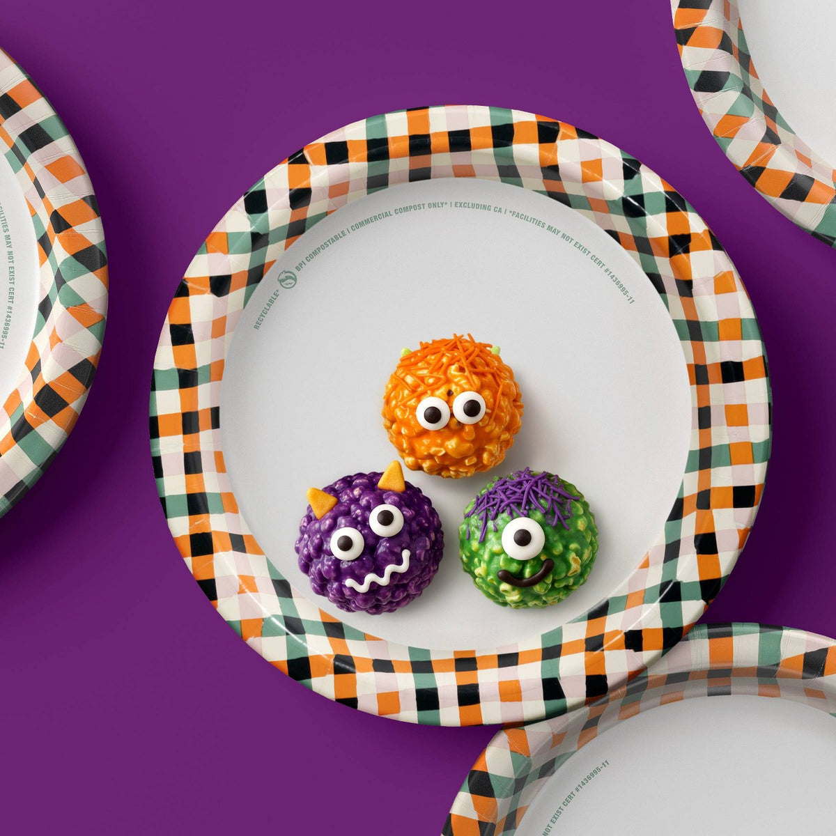 Halloween Plaid Disposable Plates 10 Inch - 24ct - image 2