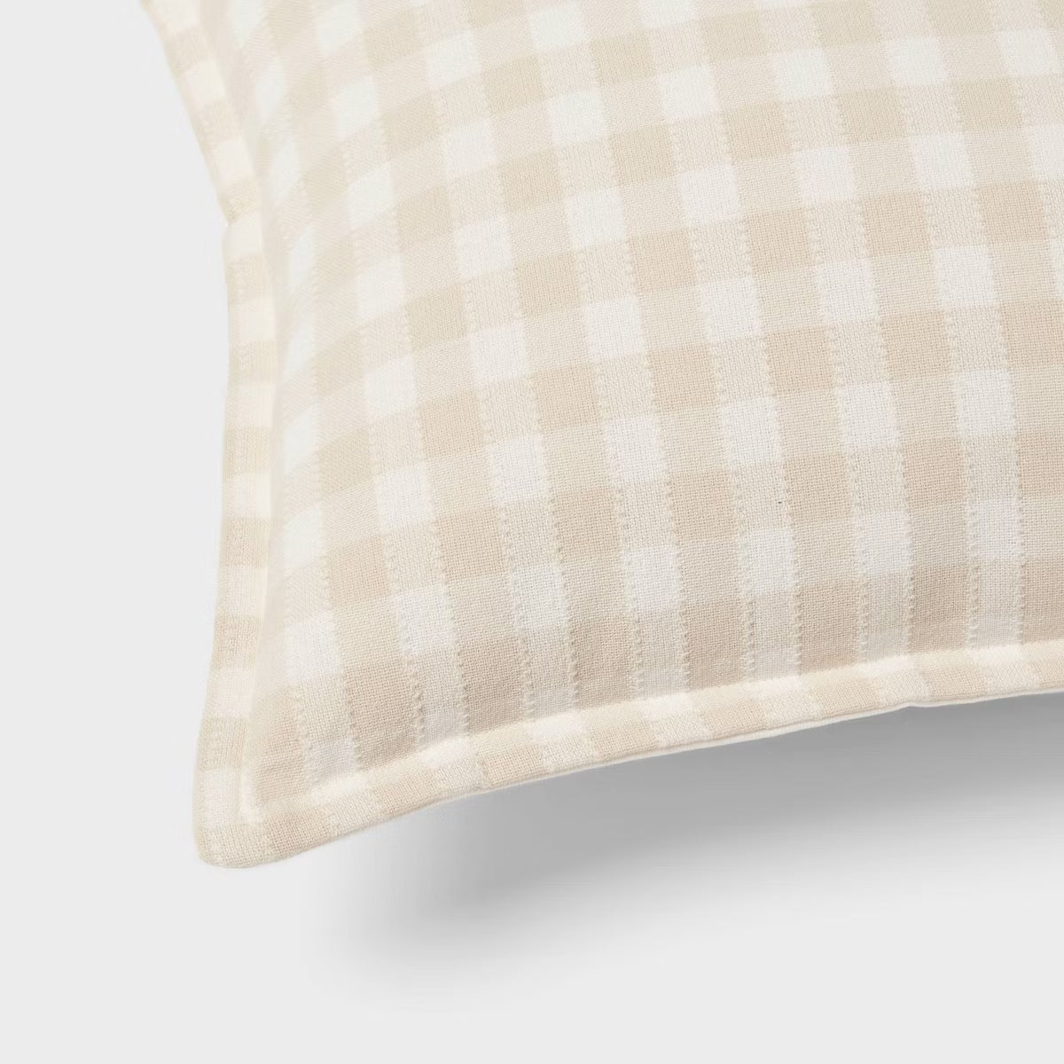 Gingham OS Oblong Dec Pillow Khaki/Ivory - Threshold™: Cotton Rectangle Lumbar Support, Indoor Use