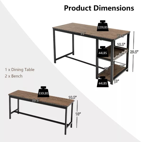 3 PCS Dining Table