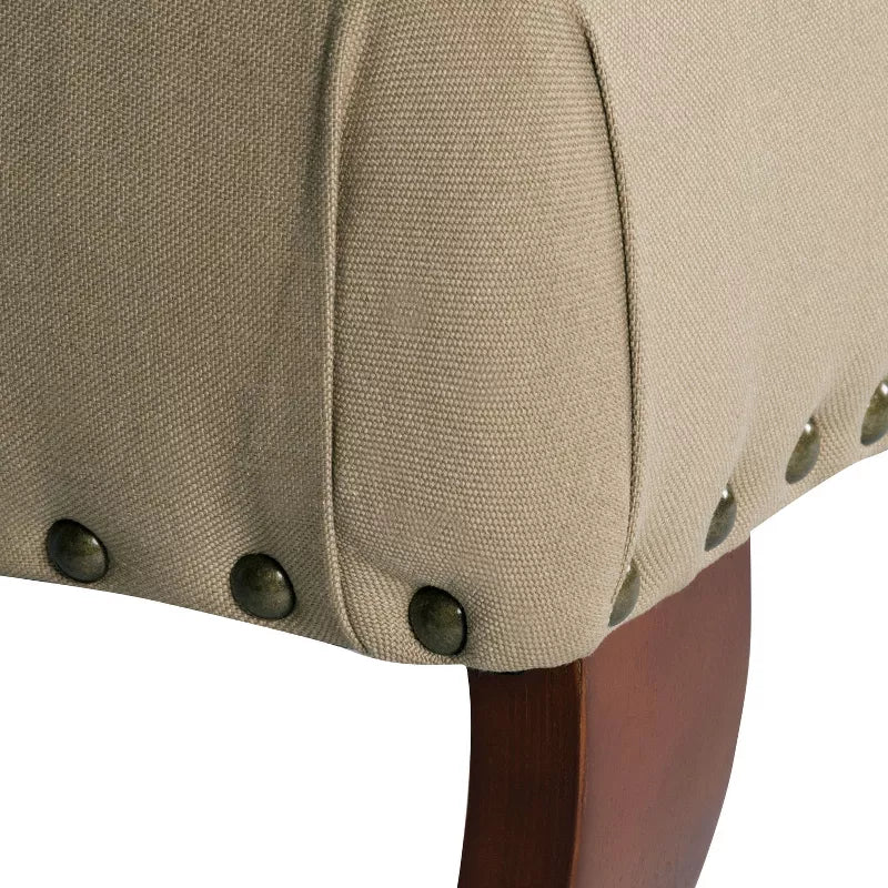Carolina Tufted Bench with Nailhead Trim Cream