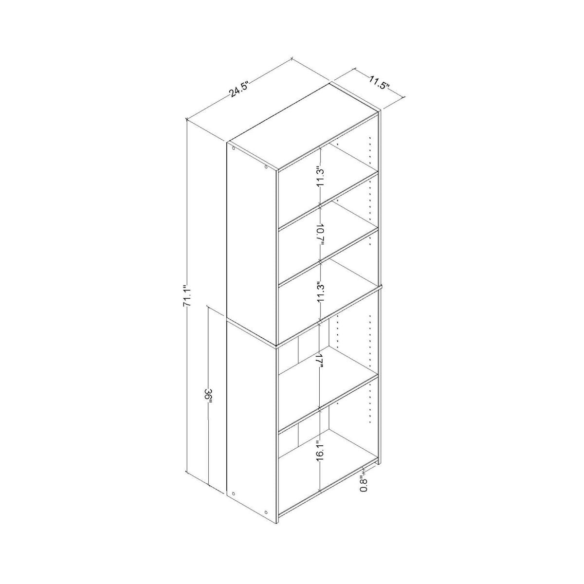 5 Shelf Dorm Bookcase Natural Wood - Room Essentials