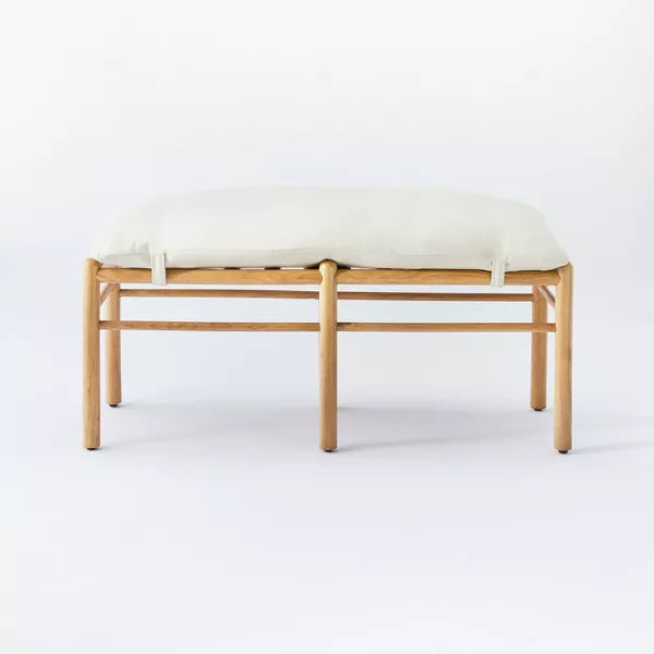 Wood and Upholstered Bench