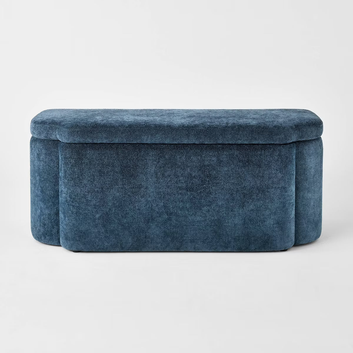 Blue storage bench on a white background