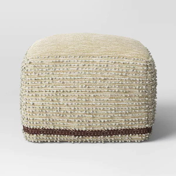 Square Pouf Cream Boucle