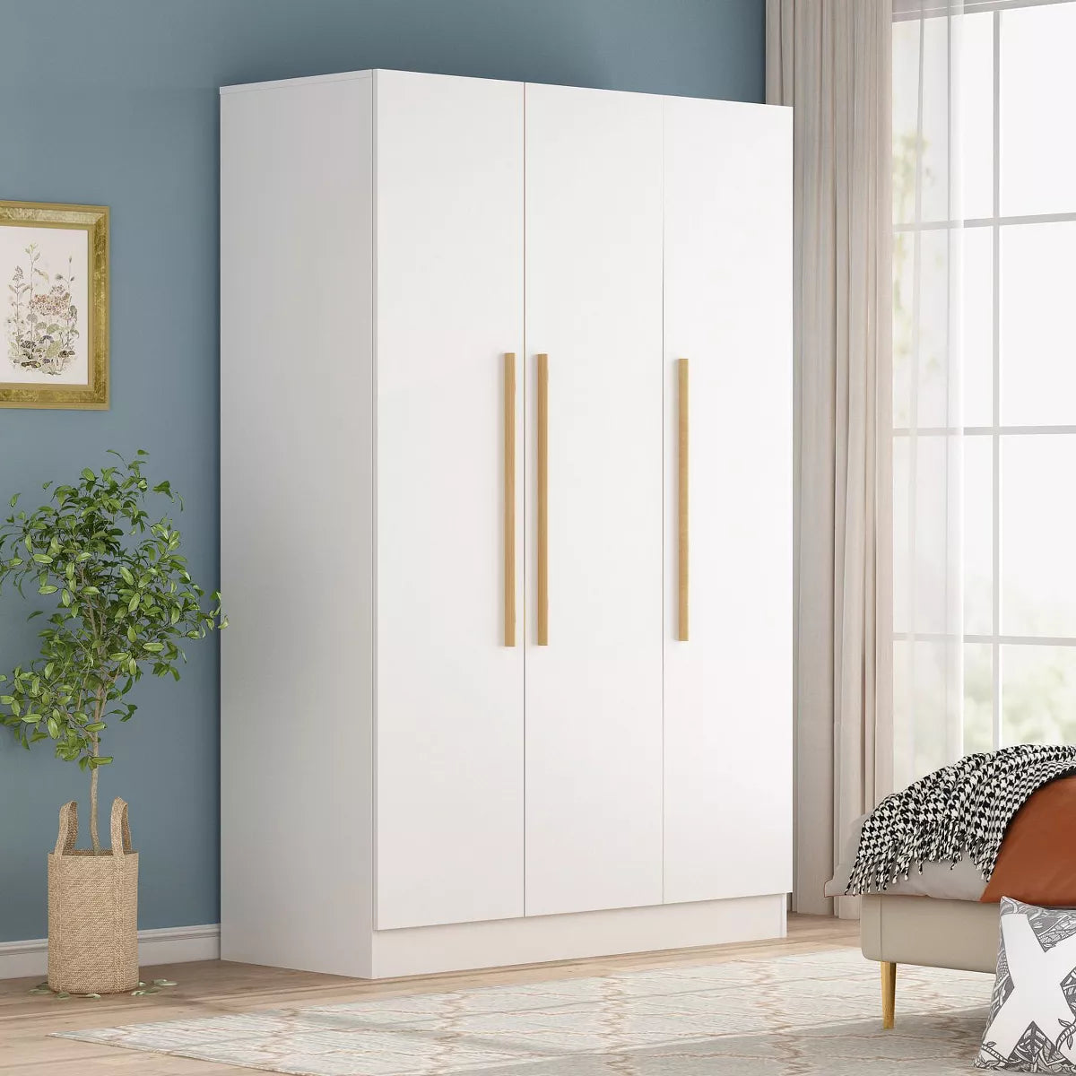 Homsee 3 Door White Armoire