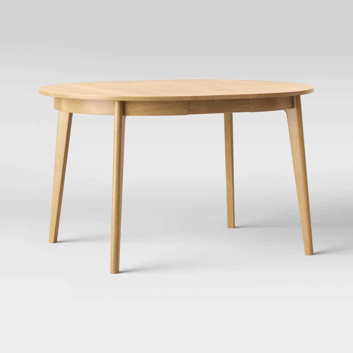 Astrid Mid-Century Round Extendable Dining Table Natural