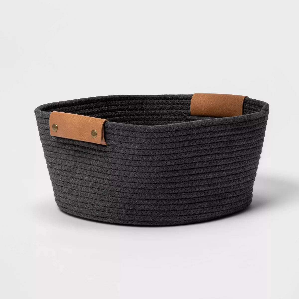 13" Small Coiled Rope Warm Gray Charcoal