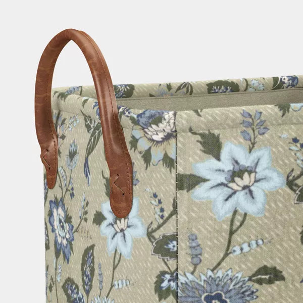 Small Quilted Fabric Bin Green Floral - Threshold™