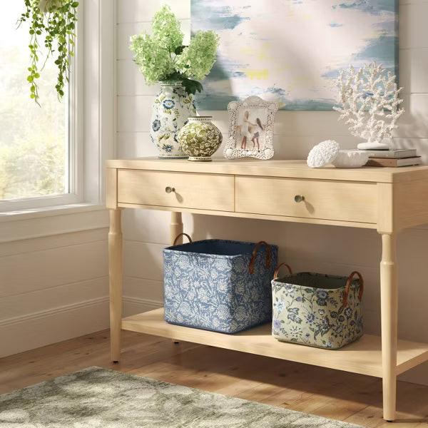 Small Quilted Fabric Bin Green Floral - Threshold™