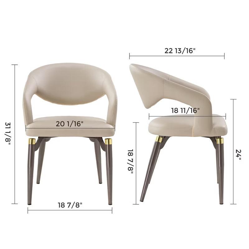 Modern Unique Design Dining Chairs Set of 2, Beige,20.06"D x 17.93"W x 33.06"H
