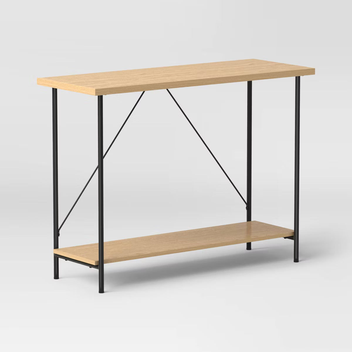 Wood and Metal Console Table Natural - Room Essentials & 6 of 10