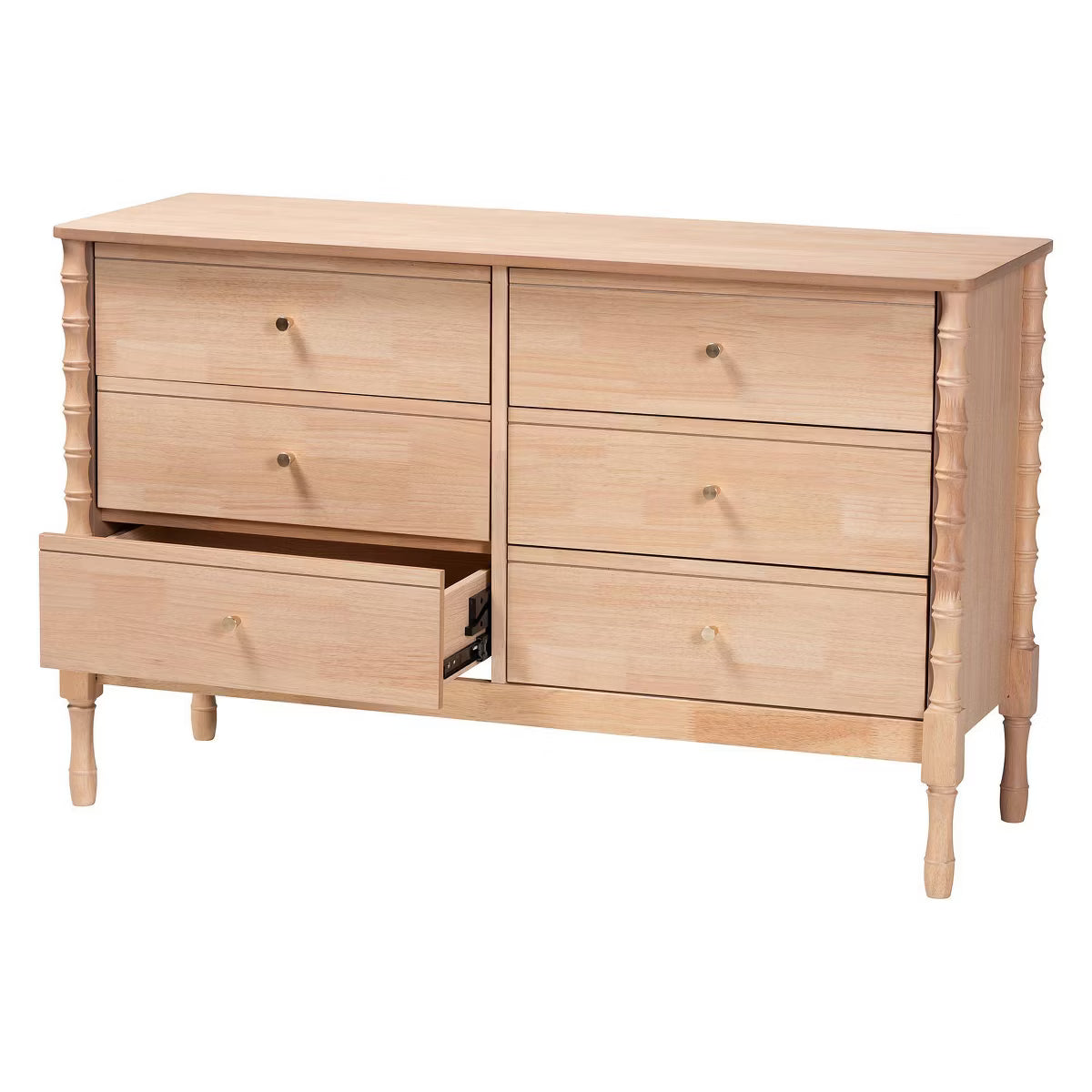 Laurent Dresser 6 Drawer Bedroom Organizer Beech Brown