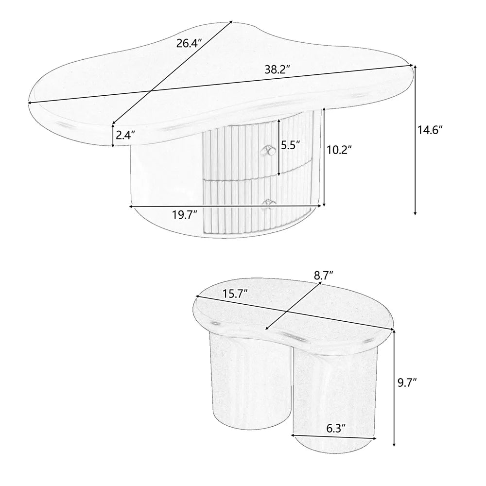 White jewelry box with a lid open on a white background 3pc