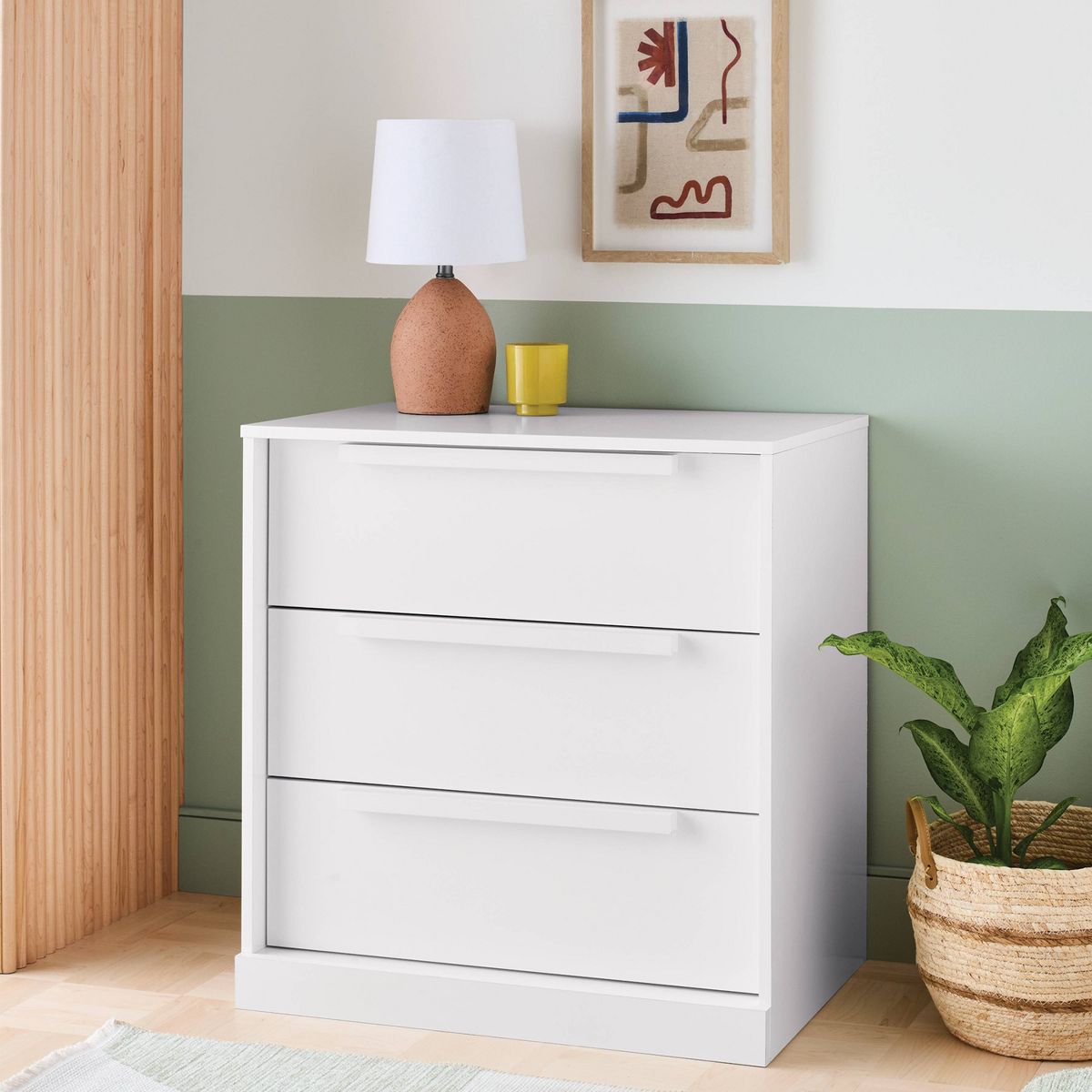 Modern 3 Drawer Dresser White - Room Essentials