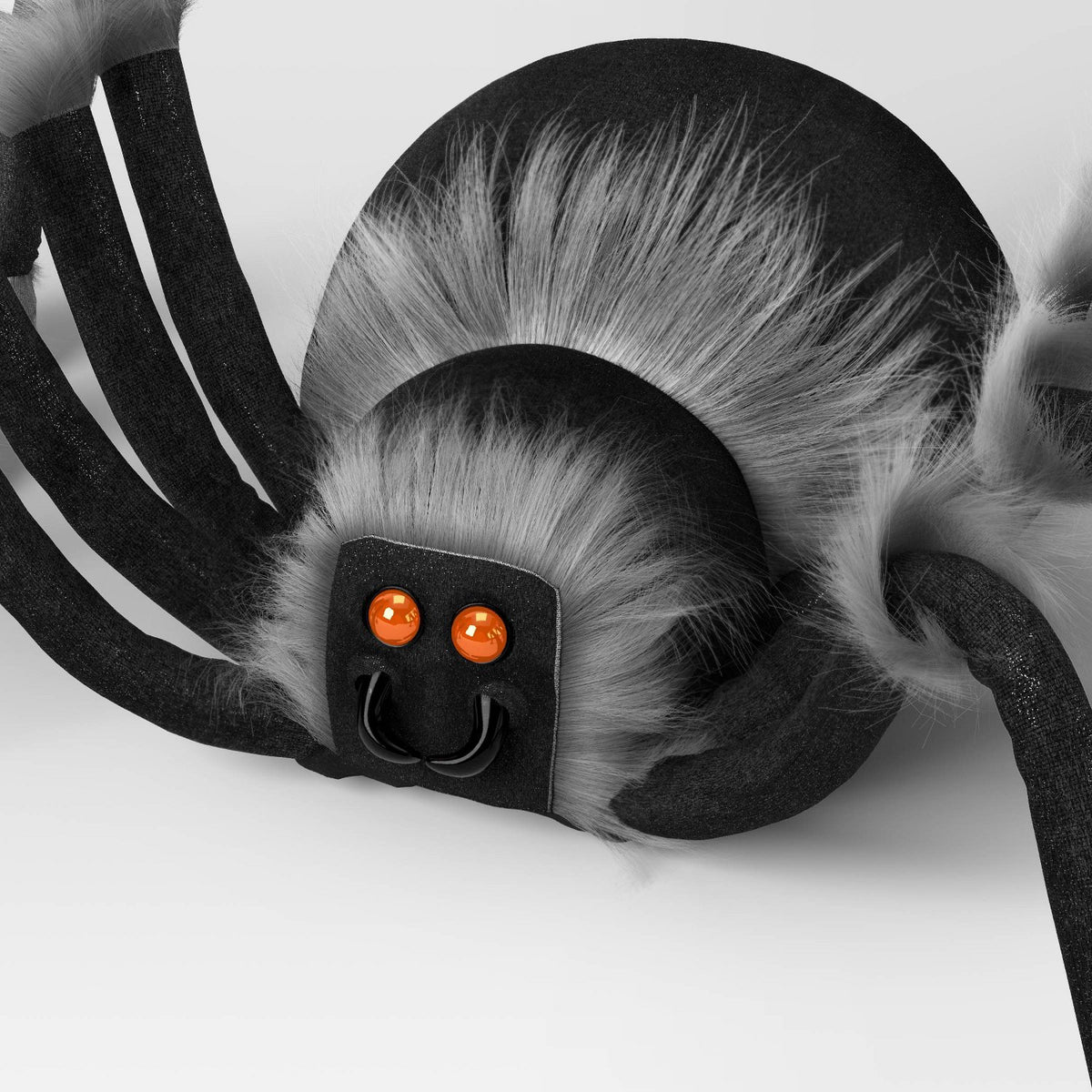 6 Foot XL Plush Spider with Jewel Eyes Halloween Prop, Black - image 3