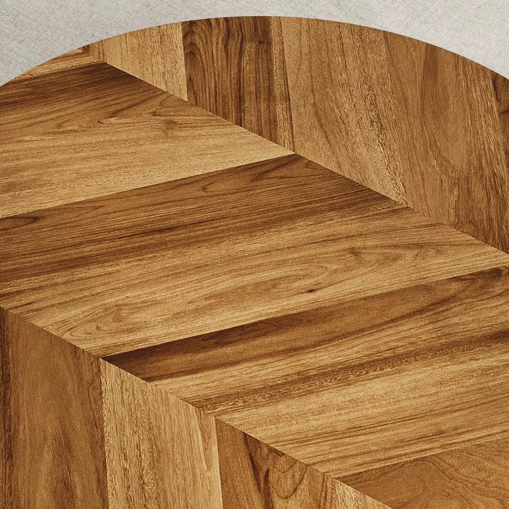 Wooden coffee table with dimensions labeled on a white background light wood