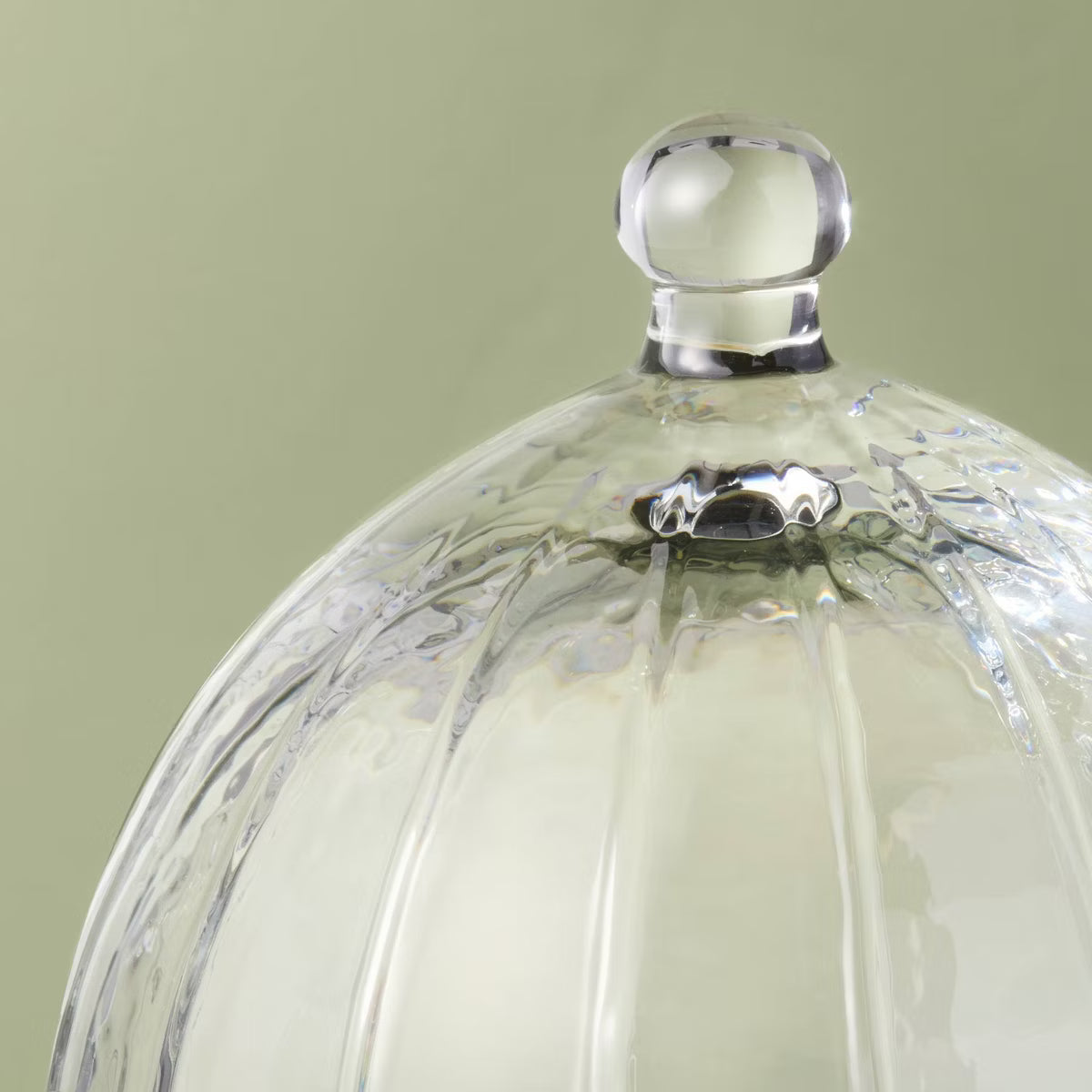 11" Brass and Glass Faceted Cloche