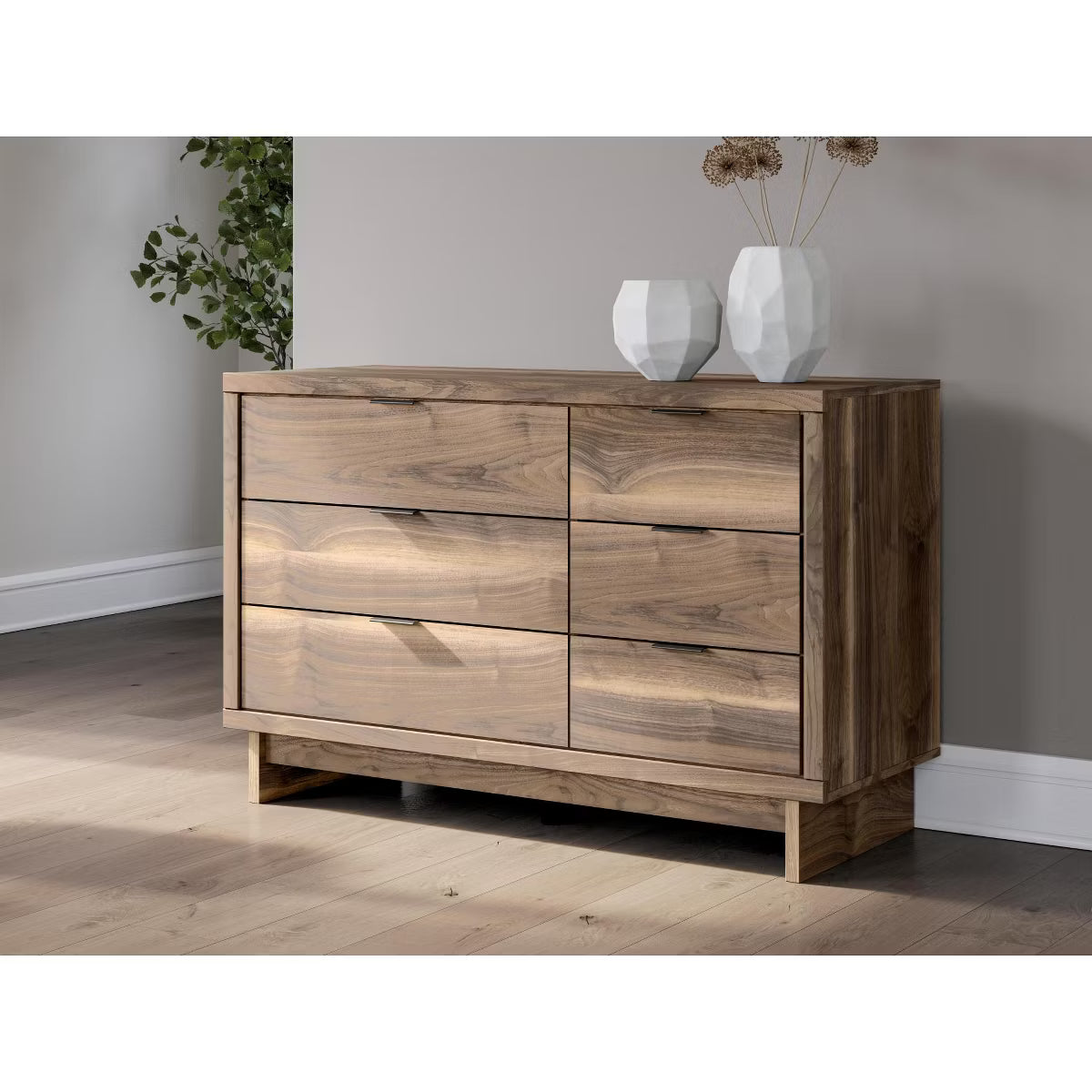 Darcalli Modern 6-Drawer Dresser - Mid-Century Style Storage Chest