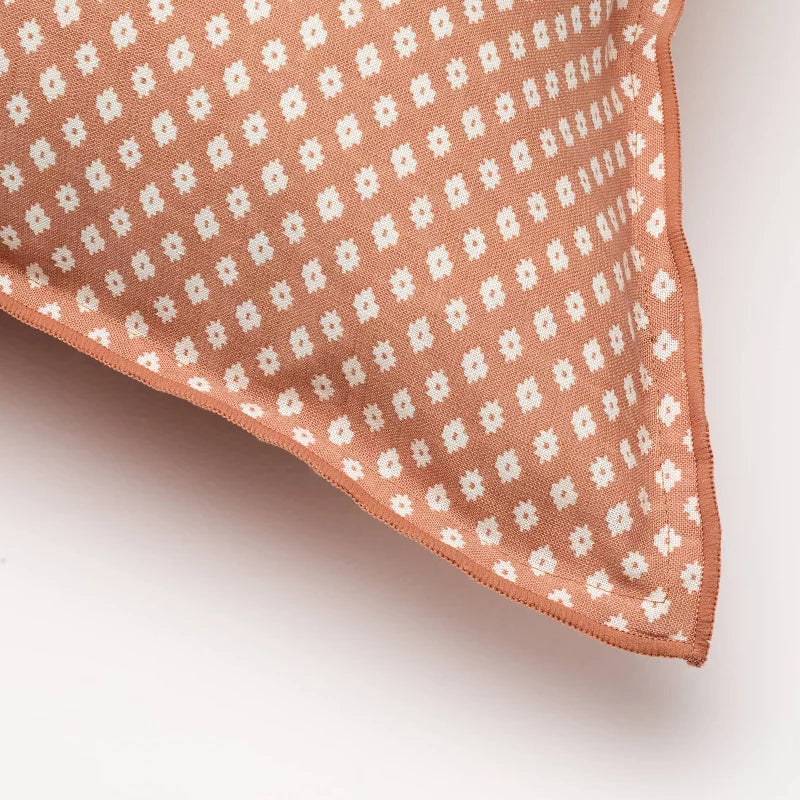 Rust Block Pattern Euro Square Throw Pillow
