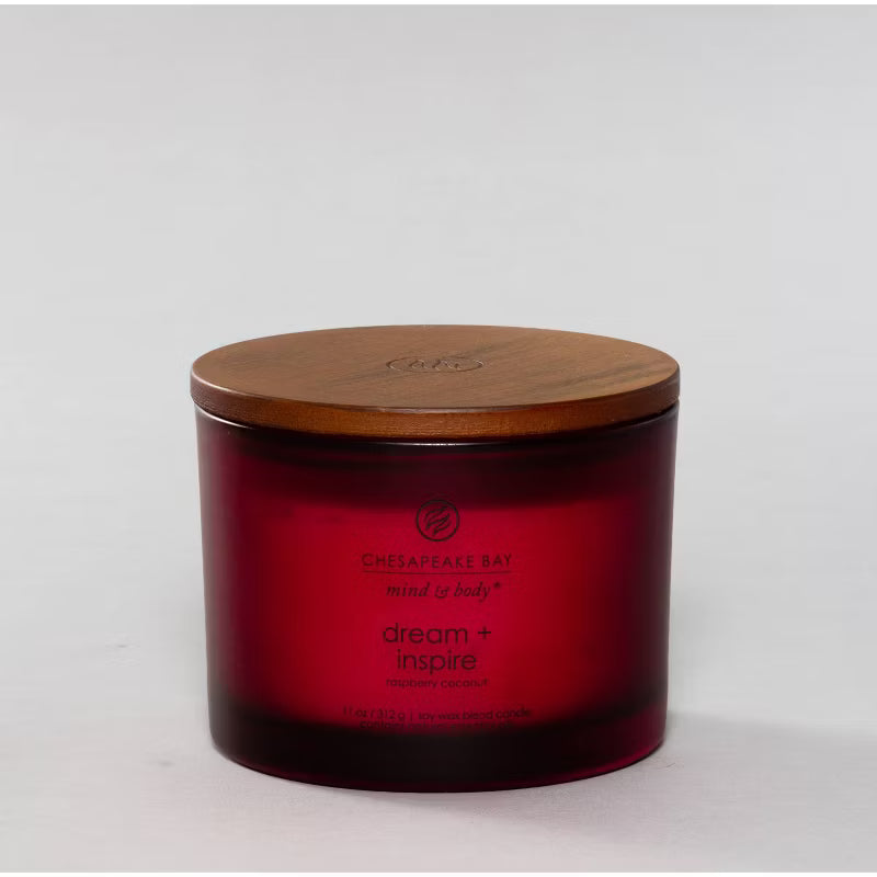 Dream and Inspire Mind and Body Frosted Glass Lidded Jar Candle