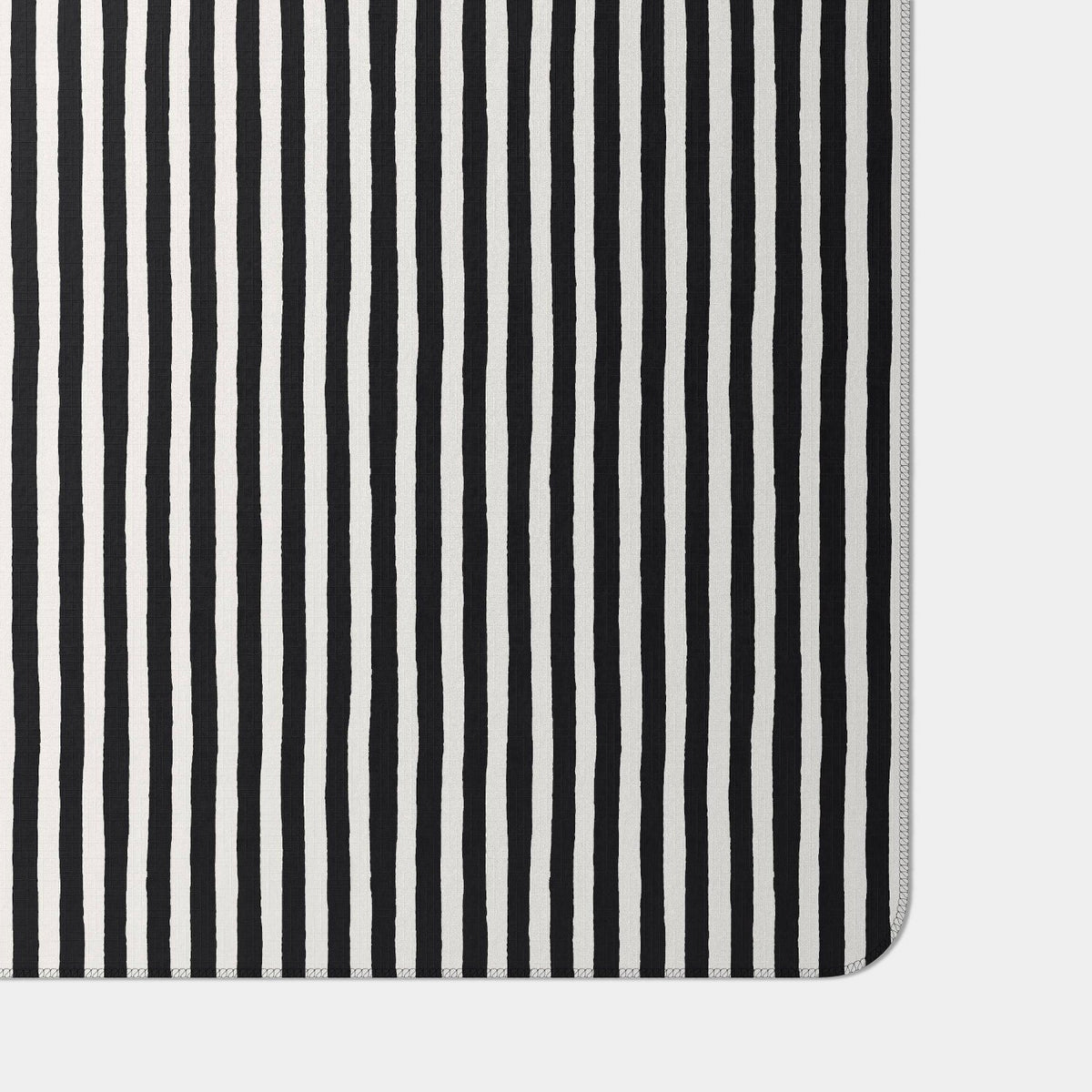 60 x 84 Inch Striped Peva Tablecloth with Black and White Awning - image 3