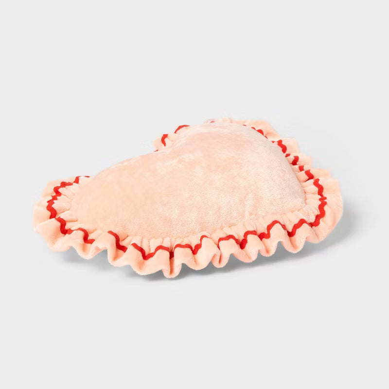 Velvet Ruffle Heart Kids' Novelty Plush Pillow