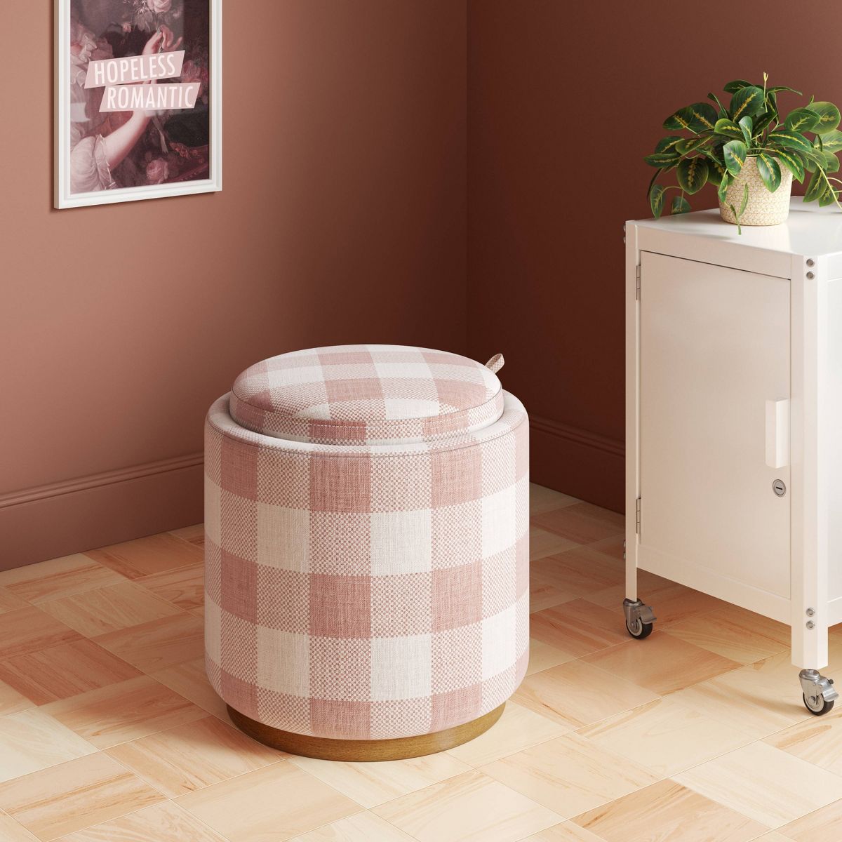 Round Upholstered Storage Ottoman - Room Essentials™