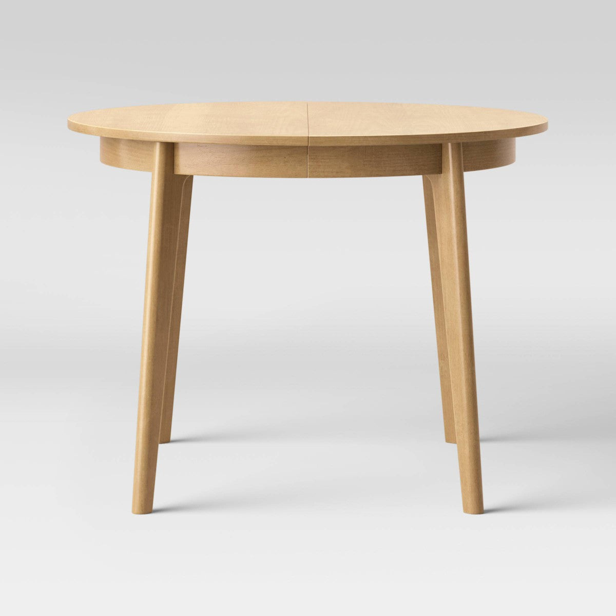 Astrid Mid-Century Round Extendable Dining Table Natural