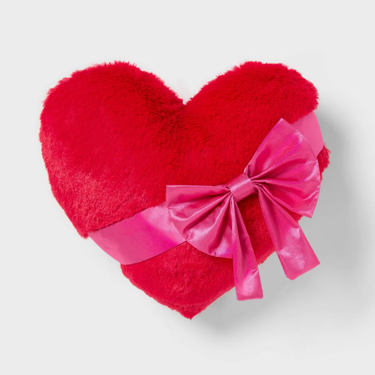 Valentine's Day Small Giftable Heart Pillow with Bow White