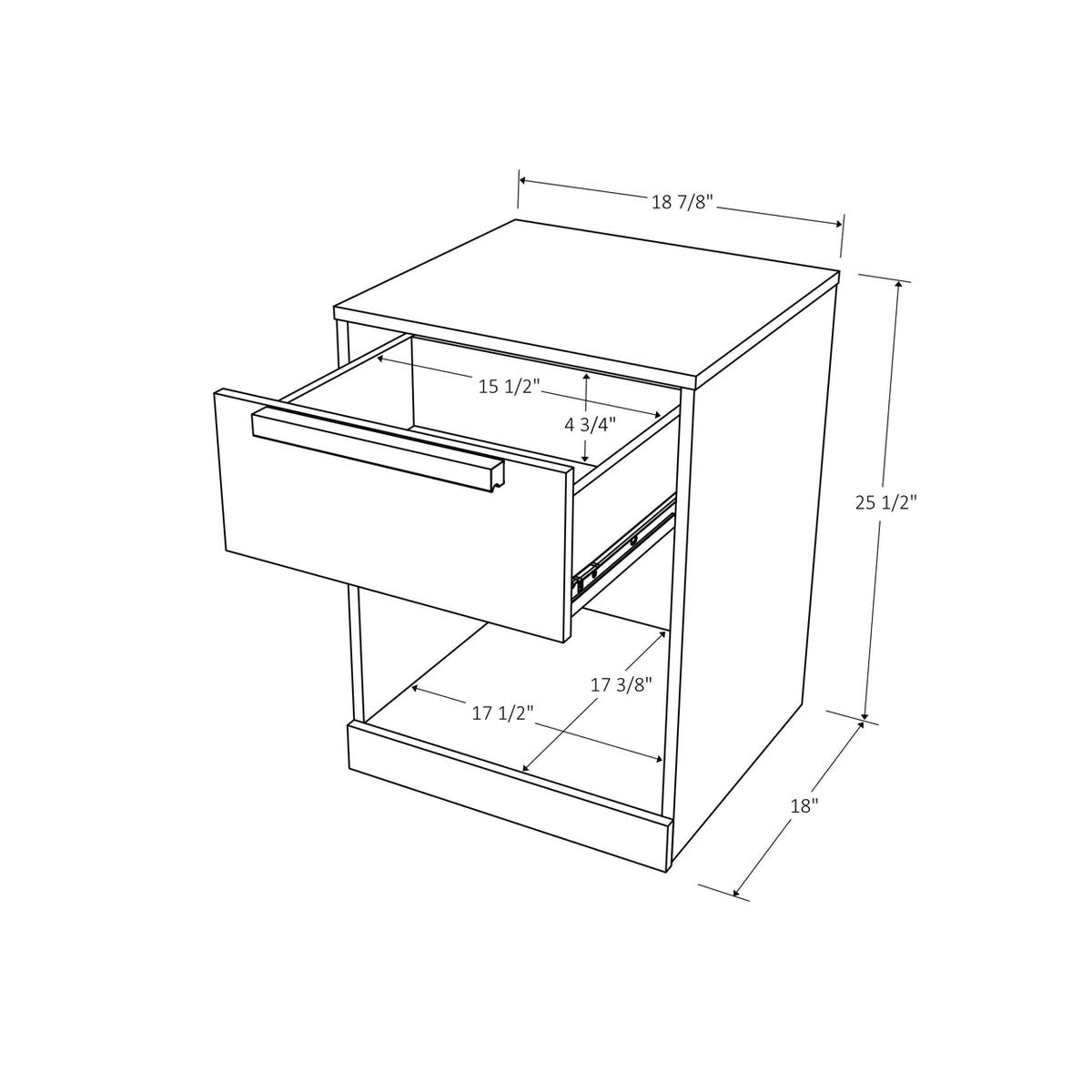 Modern Nightstand with Drawer Black - Room Essentials