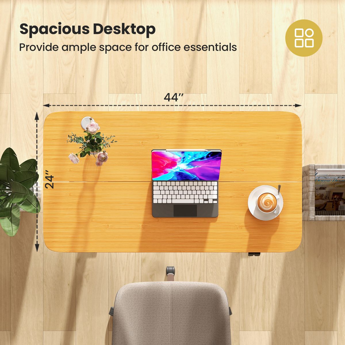 Costway Electric Standing Desk Natural