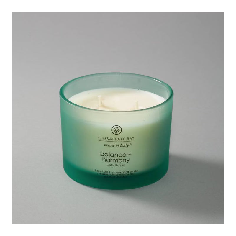 Balance and Harmony Mind and Body Frosted Glass Lidded Jar Candle