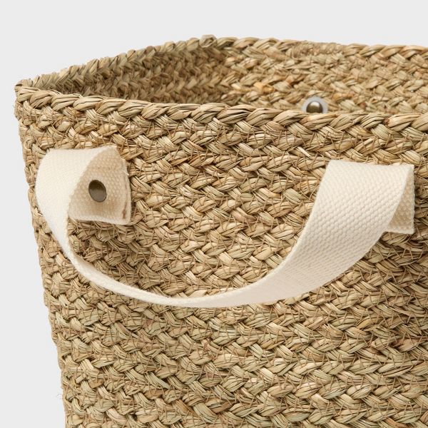 Braided Seagrass Rectangular Basket