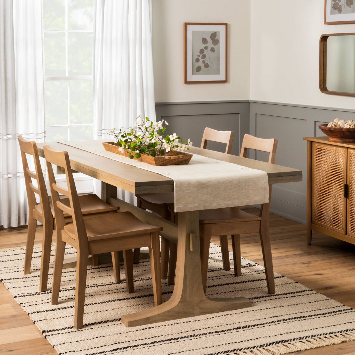 Pedestal Wood Dining Table - Natural - Hearth & Hand™