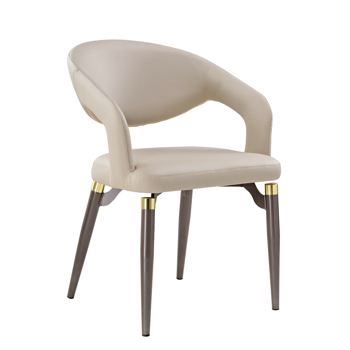 Modern Unique Design Dining Chairs Set of 2, Beige,20.06"D x 17.93"W x 33.06"H