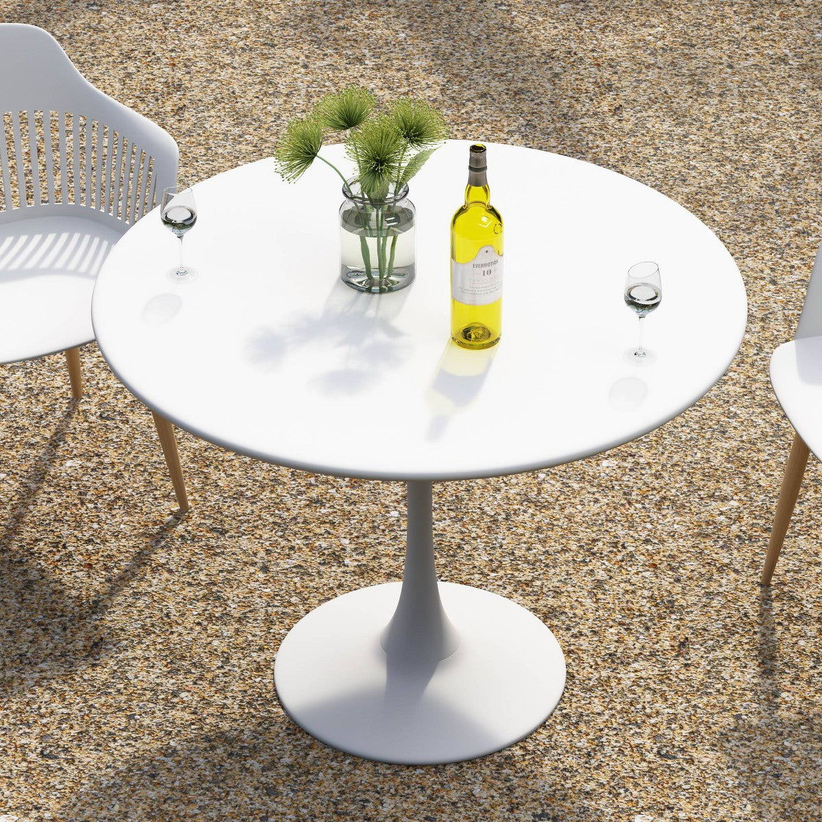 Kurv Round Bistro Dining Table White
