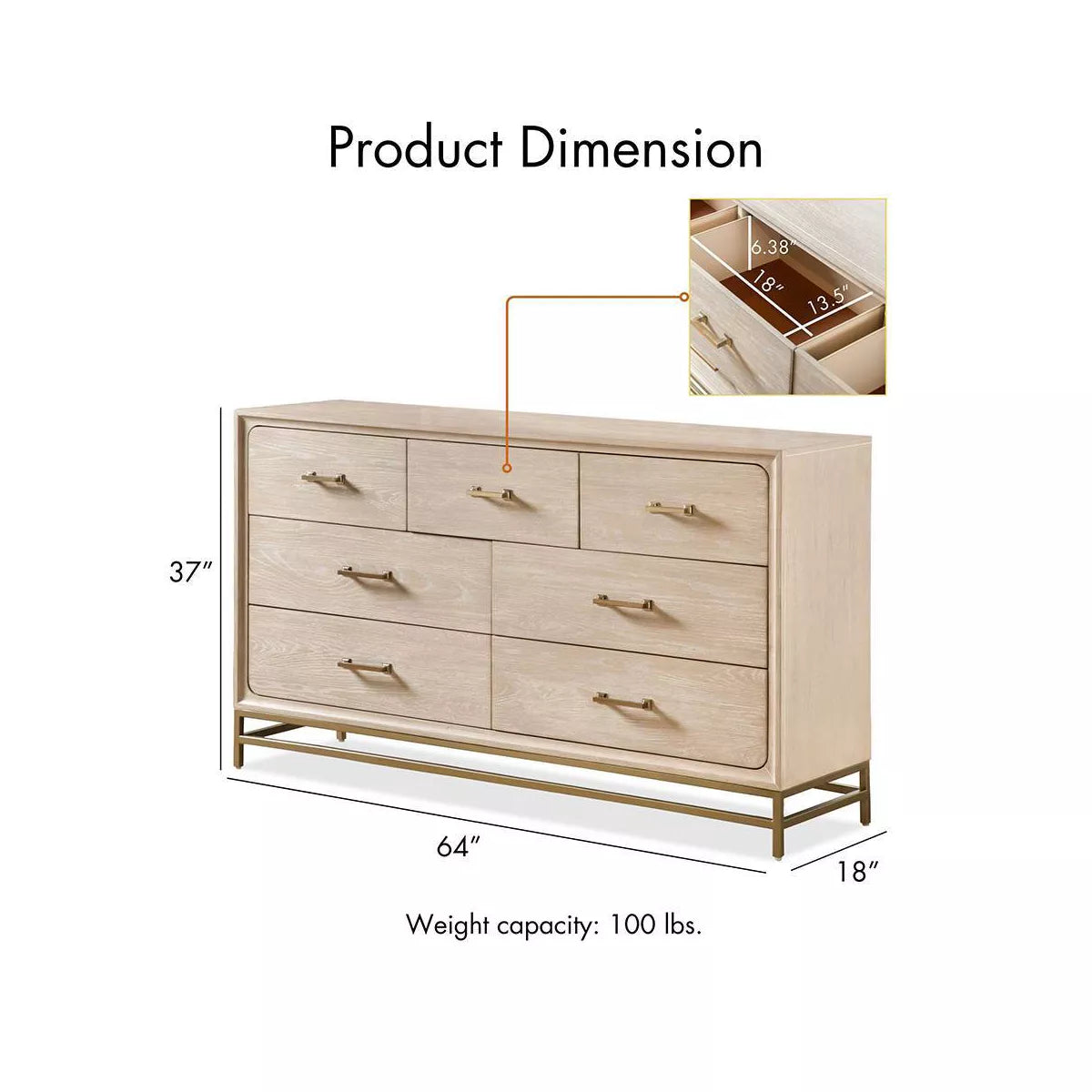 Boho 5 Drawer Oak