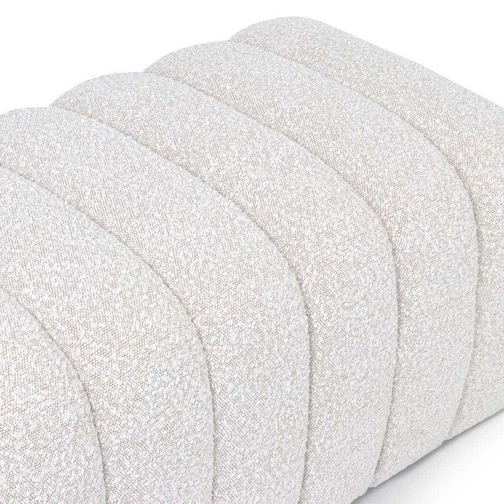 Lawrence footstool in Ascot bouclé fabric – front view White