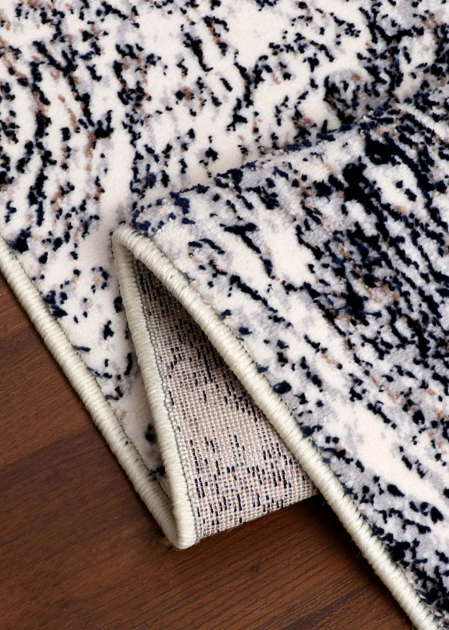 Turkish Abstract Marble Rug – Machine-Made | Jute Backing | Grey & Beige