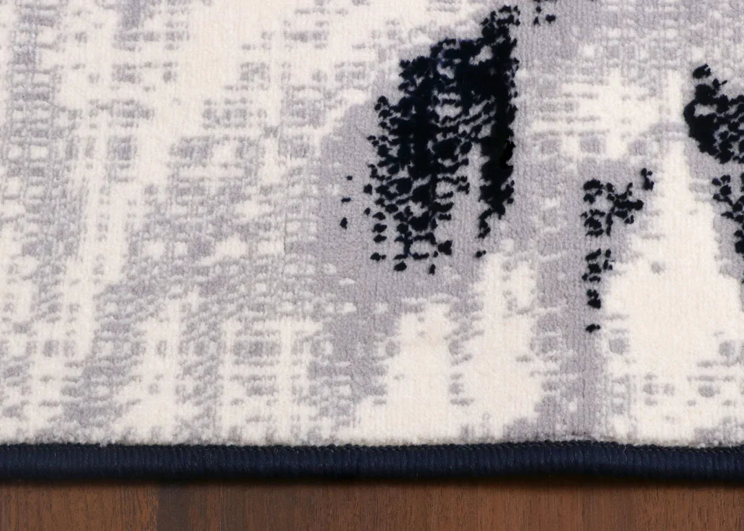 Turkish modern abstract area rug with artistic design and jute backing