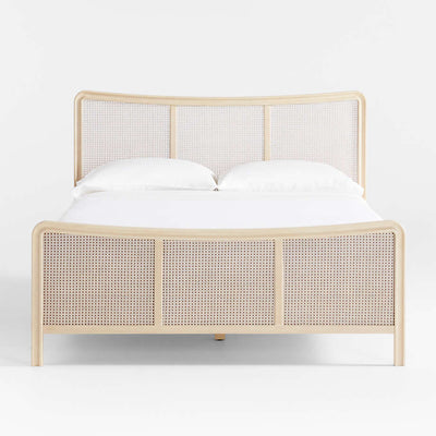 White Oak Wood Queen Bed with Natural Cane Panels – Leanne Ford Origins Collection