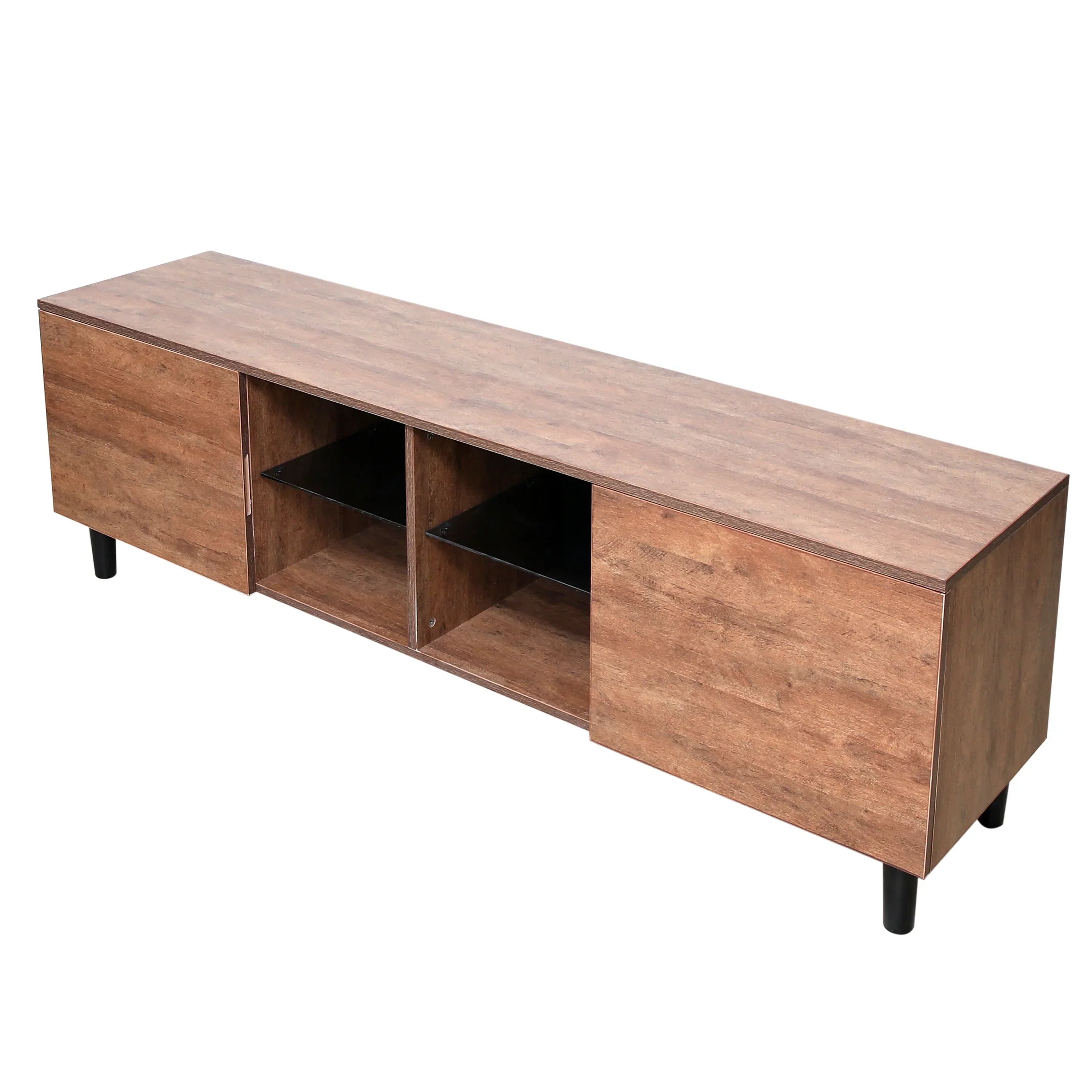 Luxury Wooden TV Unit with Sleek LCD Console – Greyish Blue Compact Design for Living Room