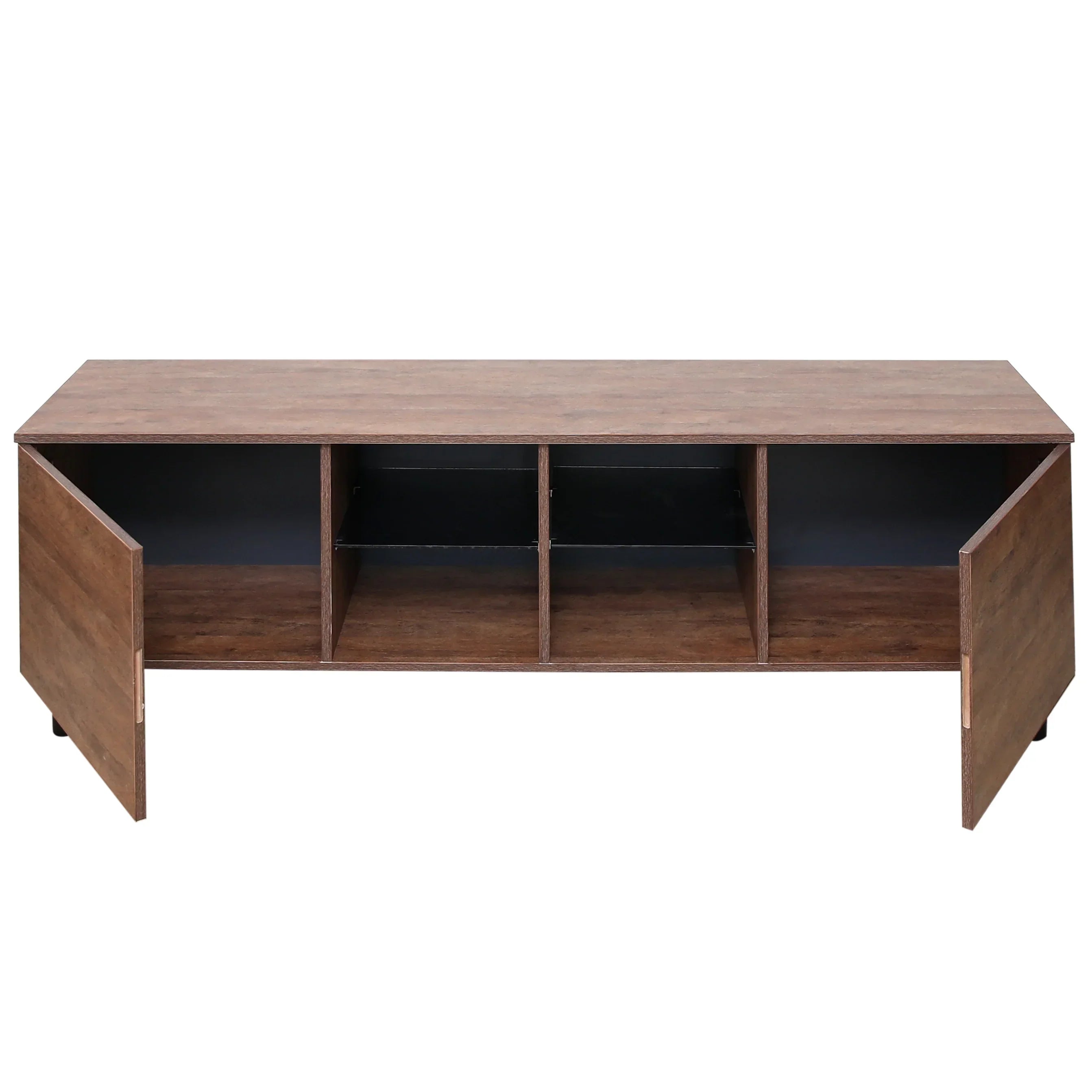 Luxury Wooden TV Unit with Sleek LCD Console – Greyish Blue Compact Design for Living Room