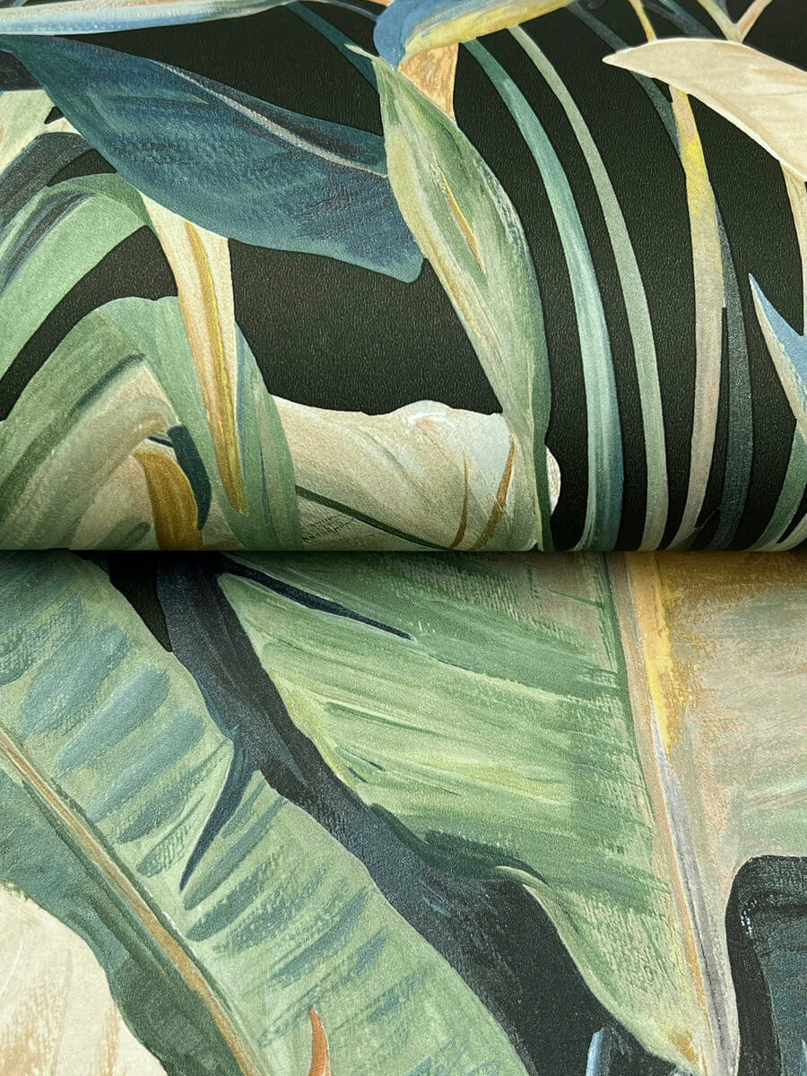 Lush Green Palm Print Bold Interiors Ready Set Wallpaper Beautiful