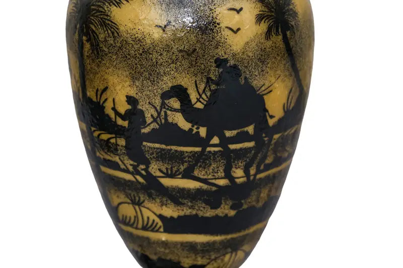 Camel skin illuminated vase and lamp