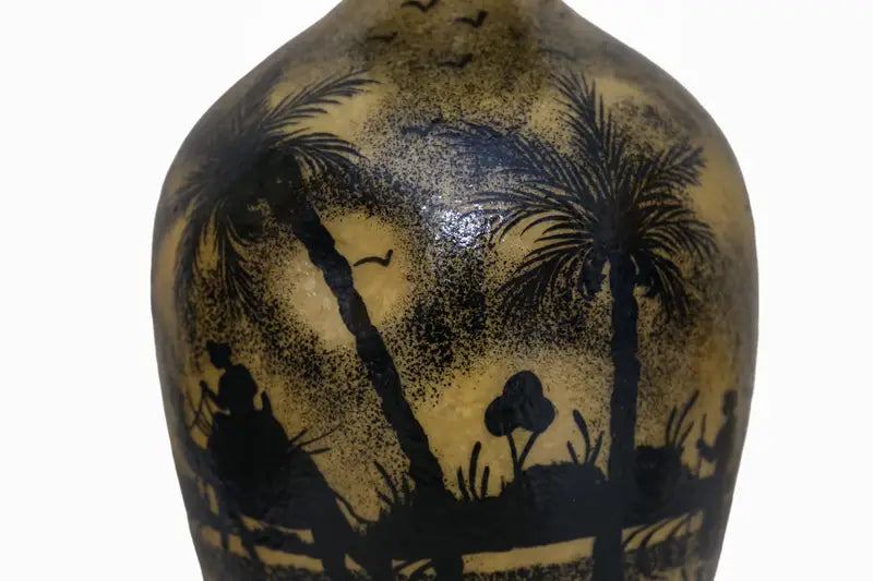Camel skin illuminated vase and lamp