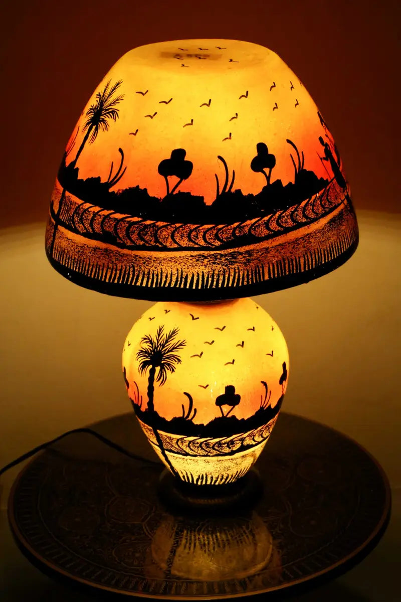 Unique Handpainted Camel Skin Lamp