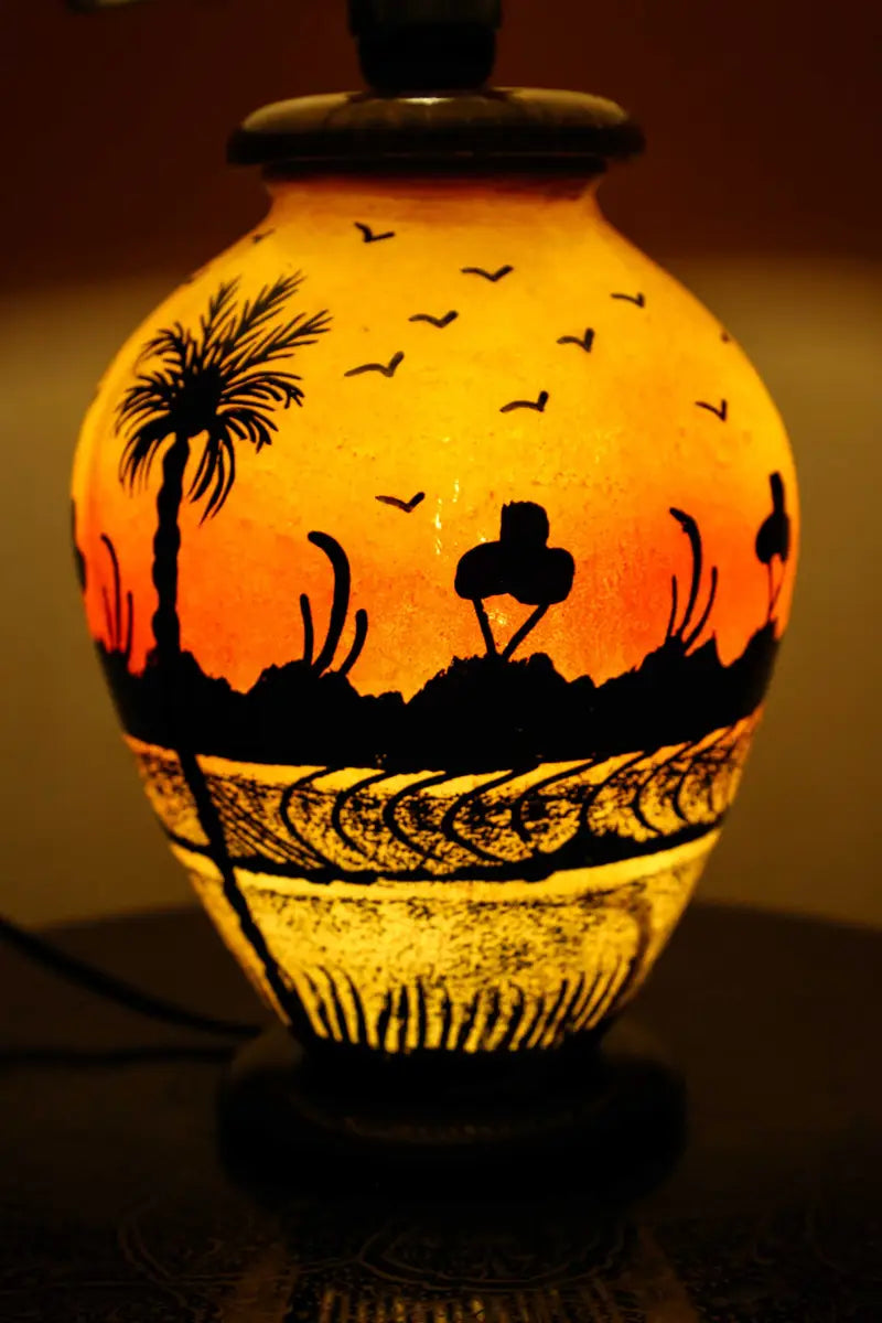 Unique Handpainted Camel Skin Lamp